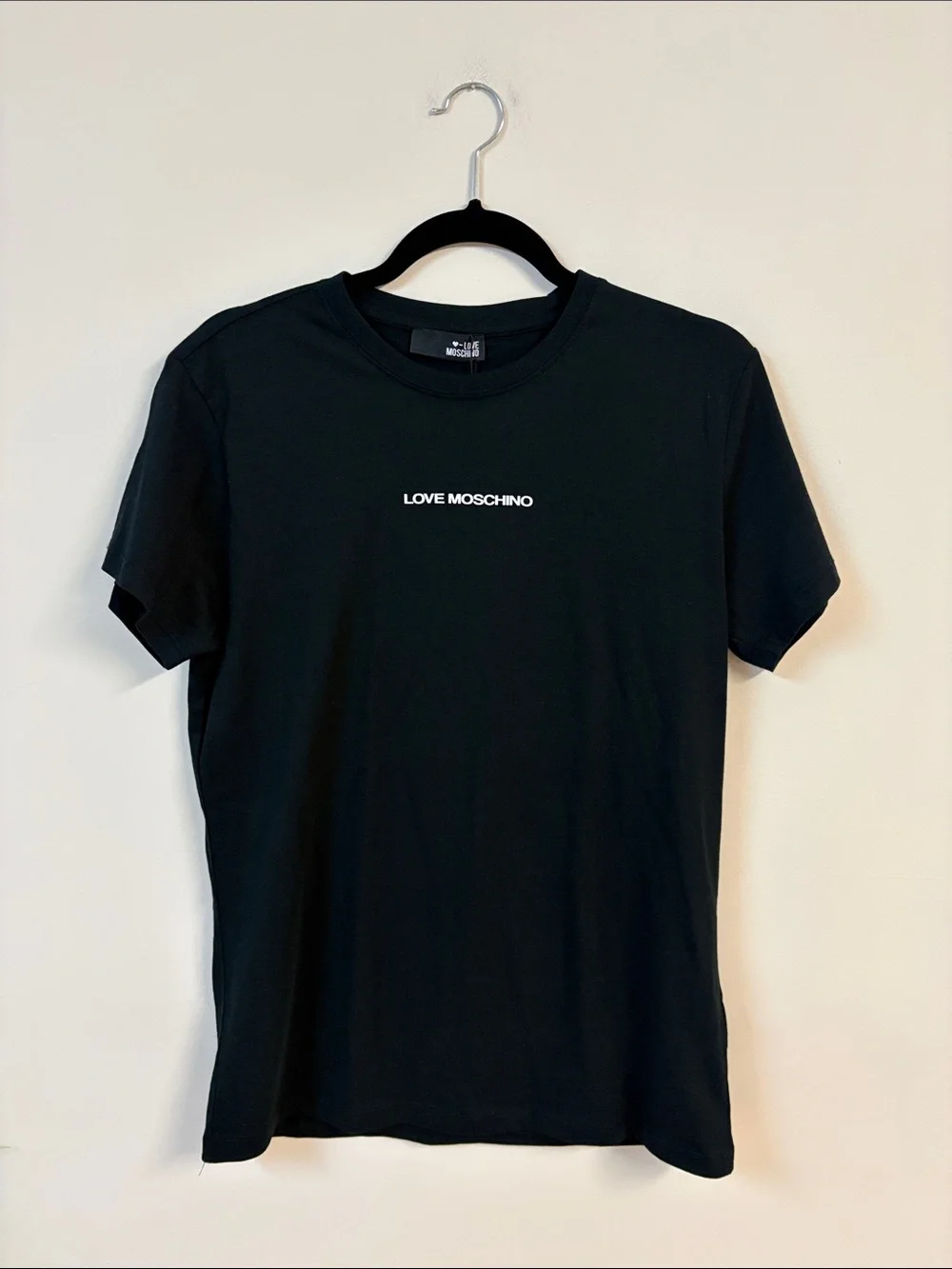 BNWT Love Moschino Black Logo Short Sleeve Tee size L £80 - Picture 3 of 4